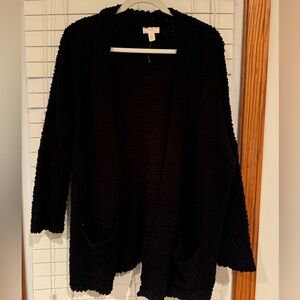 Fuzzy Black Cardigan